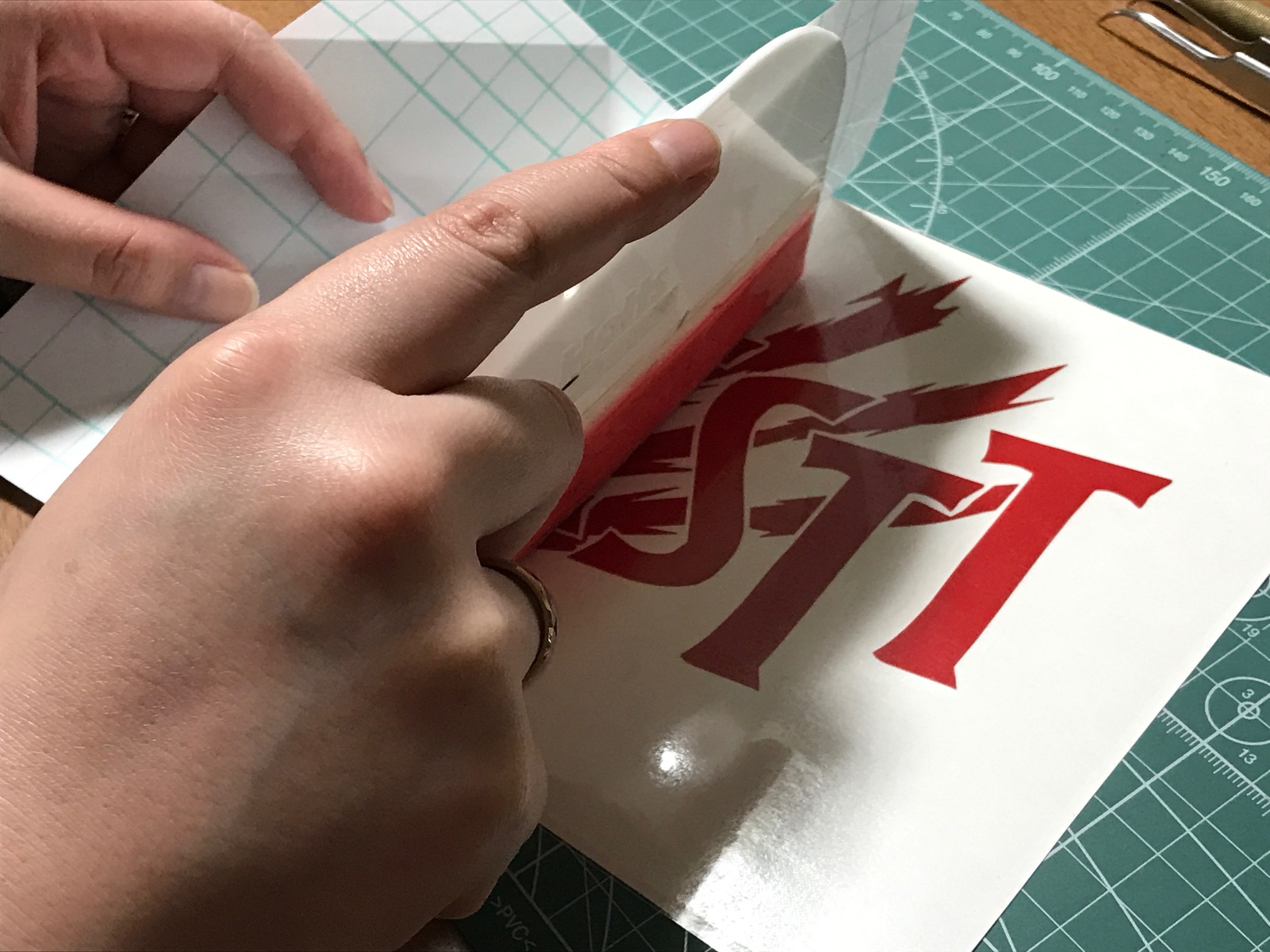 転写フィルム貼り付け